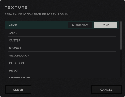 DRUMR 11 sound control panel